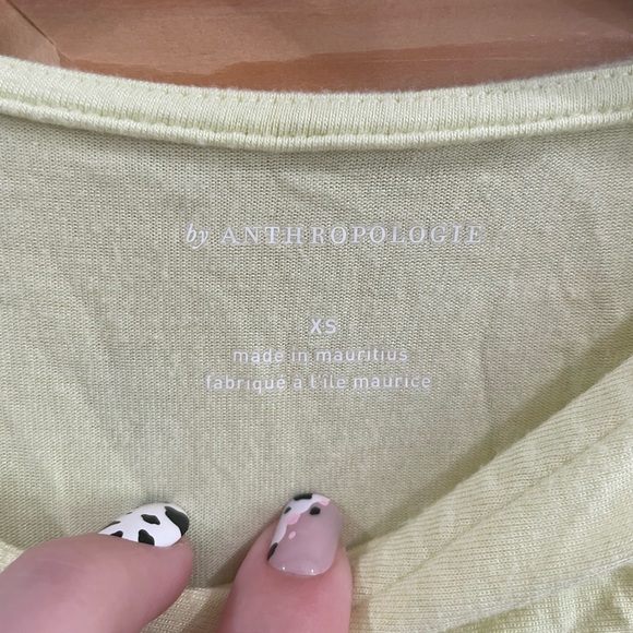 By Anthropologie diagonal ruched sleeveless tank top lime minimalist corky - Picture 8 of 9